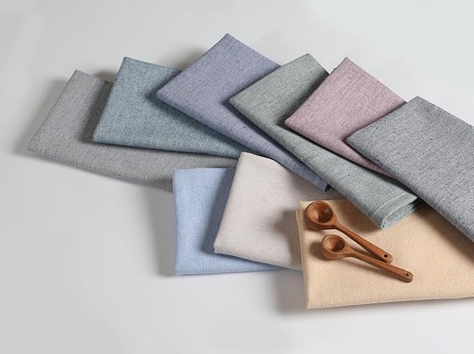 Native Fab Solid Cloth Napkin Set of 4, 100% Chambray Cotton, Washable, Reusable Dinner Cloth Napkin 17x17 inches, Table Decor Napkins for Dinner, Events, Teal Green