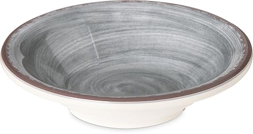 Carlisle FoodService Products Mingle Reusable Plastic Bowl Fruit Bowl with Pottery Style for Home and Restaurant, Melamine, 4.5 Ounces, Smoke