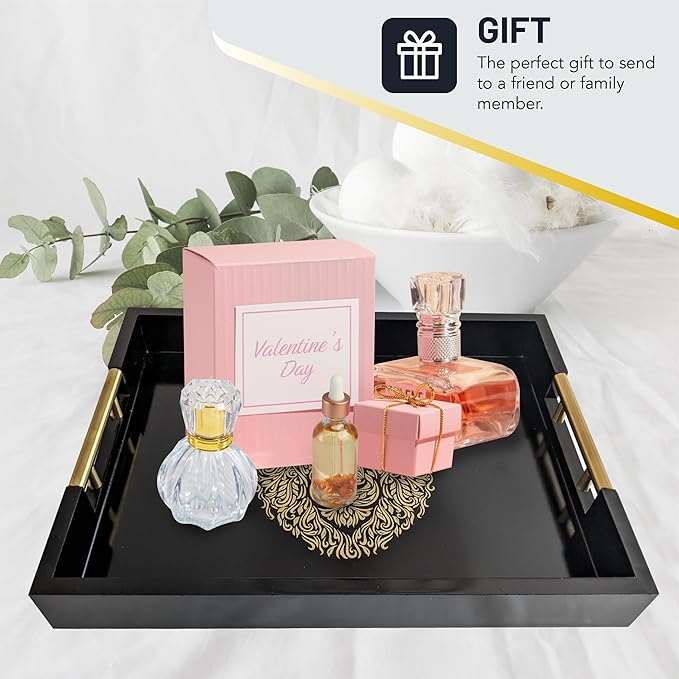 Modern Serving Tray with Lion Design, Ottoman Tray, Tea and Coffee Table Platter, Jewelry Bathroom Organizer, Gift, Gloss Finish