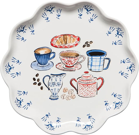 Now Designs Stoneware Appetizer Shaped Dish, Coffee Break