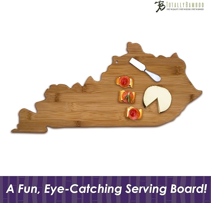 Totally Bamboo Kentucky State Shaped Bamboo Serving and Cutting Board