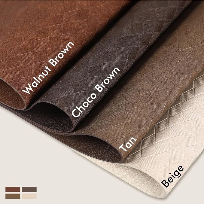 FAVE Faux Leather Placemats Set of 2 Oil-Proof Wipeable PU Placemats for Kitchen Dining Table,Restaurant,Coffee Shop (Walnut Brown-2PCS)