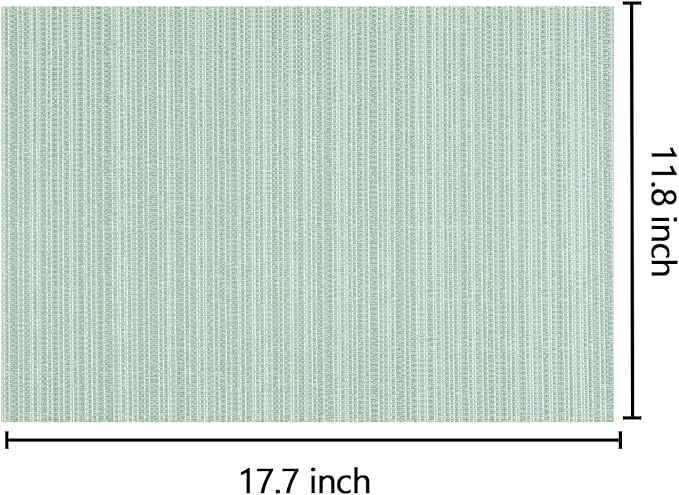 AHHFSMEI Placemats for Dining Table Set of 6 Woven Vinyl Plastic Place Mats Non-Slip Heat Insulation Stain Resistant Table Mats Washable Easy Clean Placemats (Multi Green)