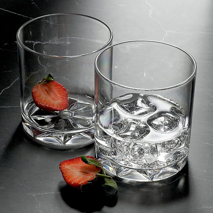 Amazing Abby - Liberty - 12-Ounce Plastic Tumblers (Set of 6), Plastic Drinking Glasses, Reusable Plastic Cups, BPA-Free, Shatter-Proof, Dishwasher-Safe (Made of Plastic, NOT Glass)
