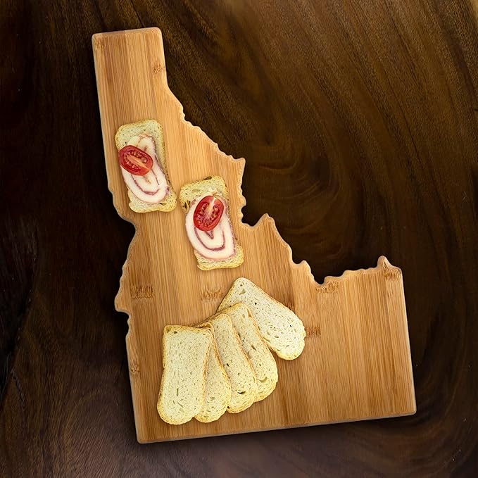 Totally Bamboo Idaho State Shaped Bamboo Serving and Cutting Board