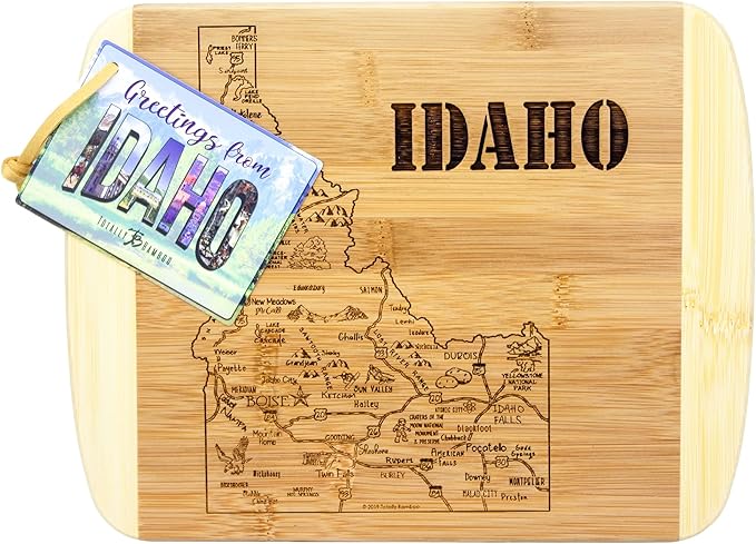 Totally Bamboo A Slice of Life Idaho State Serving and Cutting Board, 11" x 8.75"