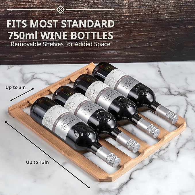 Ivation 24 Bottle Compressor Wine Cooler Refrigerator w/Lock | Large Freestanding Wine Cellar For Red, White, Champagne or Sparkling Wine | 41f-64f Digital Temperature Control Fridge Stainless Steel