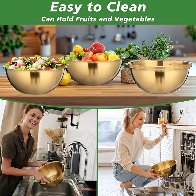 12 Pcs 1.9qt Stainless Steel Mixing Bowls with Graduations Bulk Metal Salad Mixing Bowl with Scale Nesting Metal Prep Reusable Baking Cooking Food Soup Storage Organizers for Kitchen Refrigerator
