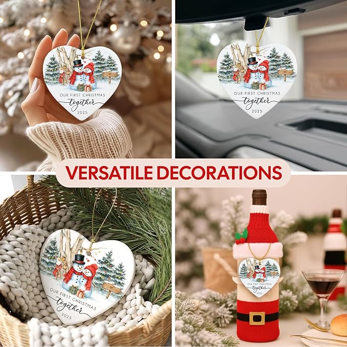 NewEleven Couple Gifts - Our First Christmas Ornament 2025 for Him, Her, for Couple - Newlywed Gift, Meaningful Present from Wife, Husband - Christmas Ornament