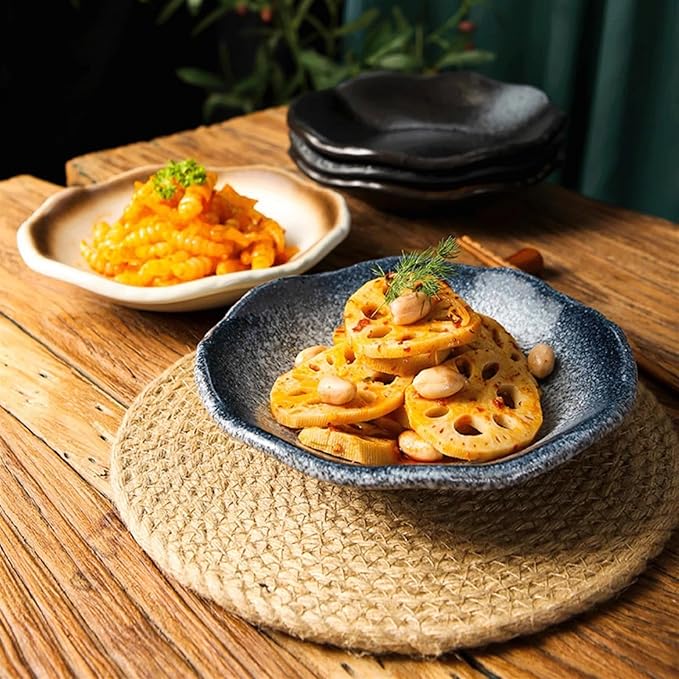 Appetizer Bowls Vintage Ceramic Plate Cold Dish Plate Dragon Shrimp Plate, Suitable for Seaweed Octopus Pickled Vegetables Desserts Sauces Plate. Salad Bowls (Color : Brass)