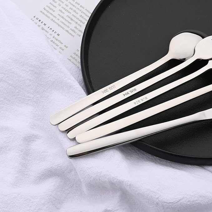 30 Pieces Silverware Set, Silver-Flatware Cutlery Set Service for 6, 18/8 Stainless Steel Tableware Eating Utensils for Home/Hotel/Restaurant, Mirror Polished, Dishwasher Safe