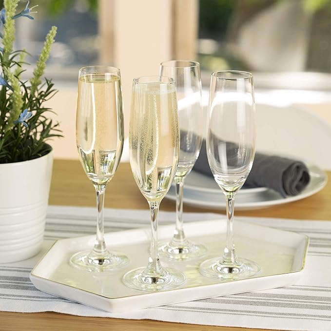 Spiegelau Wine Lovers Champagne Flutes, Elegant Crystal Champagne Glasses Gift Set, Perfect for Prosecco, Sparkling Rose, Mocktails, Home Bar Accessories, Housewarming, Wedding Gifts, 6.7 oz, Set of 4