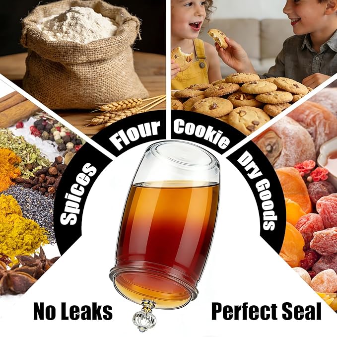 1-Piece Clear Plastic Jars,2.91 Gallons Airtight Food Storage containers for Candy, Cookies, flour, sugar & Kitchen Organization, Apothecary Jar, Buffet Containers, Large Reusable Jars (2.91 Gallon)