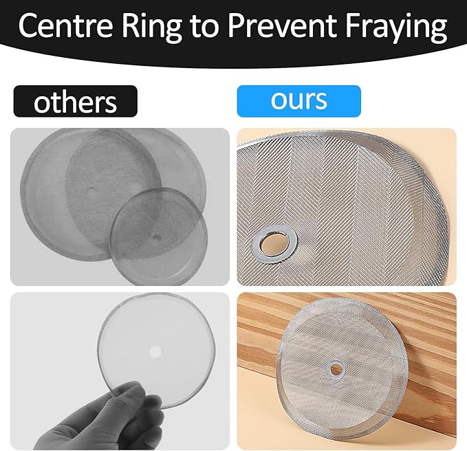 4 PCS 4 Inch French Press Filter, Reusable Stainless Steel Replacement Filters French Press Filters Replacement Screen for Presses Coffee Makers Tea Machines Replacement Parts for Coffee Maker