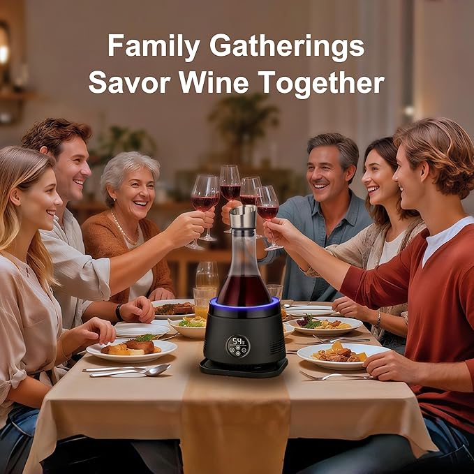 Cobalance Electric Wine Chiller Decanter with Built-in Aerator, 50oz Bottles Cooler & Carafe, 24-Hour Keep Cool, Perfect for Red, White Wine, Gift for Lovers