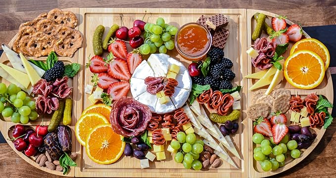 Modern Day Homestead 3 Piece Magnetic Charcuterie Board Set: Charcuterie Boards Gift Set, Bamboo Cheese Board | Labor Day Party | House Warming New Home | Wedding Gifts | Serving Ware | Football Party