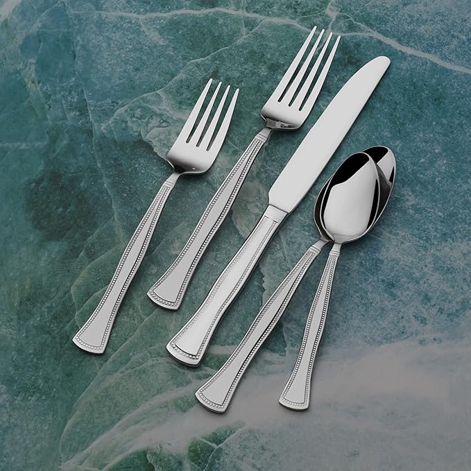 Gourmet Basics by Mikasa 5121258 Chadwick 20-Piece Stainless Steel Flaware Set, Service for 4
