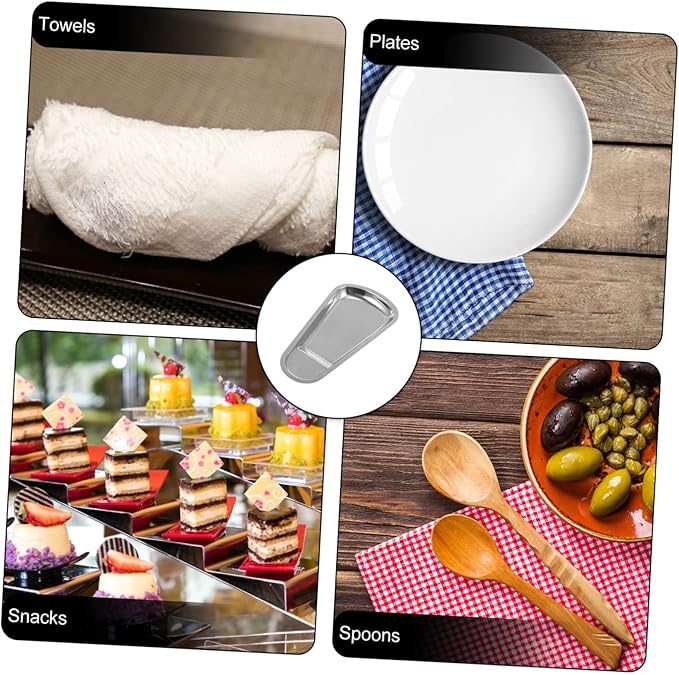 Homoyoyo 1Pc Stainless Steel Multi Functional Serving Tray Buffet Plate for Snacks Dishes Food Dish with