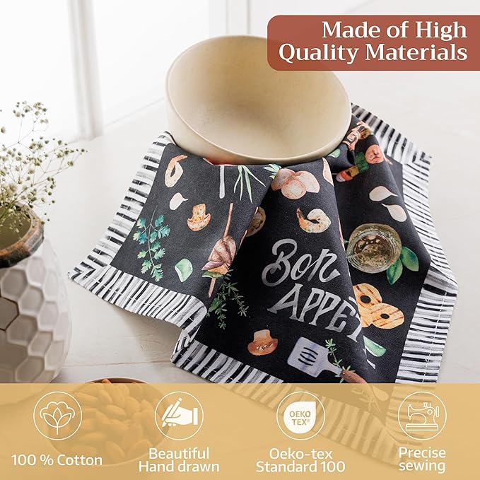 Maison d' Hermine Cloth Napkins Set of 4 100% Cotton Soft & Durable Everyday Reusable Square Napkins Cloth Washable, Dinner, Cocktail Party, Wedding, Restaurant (Just BBQ, 18" x 18")