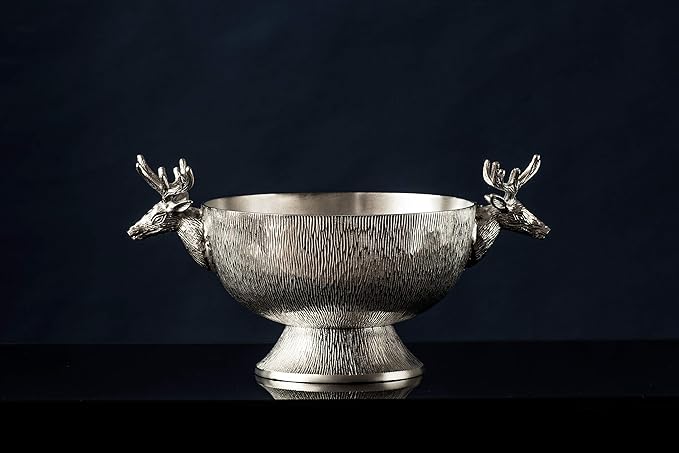 Premier Housewares Deer Punch Bowl - Nickel Finish