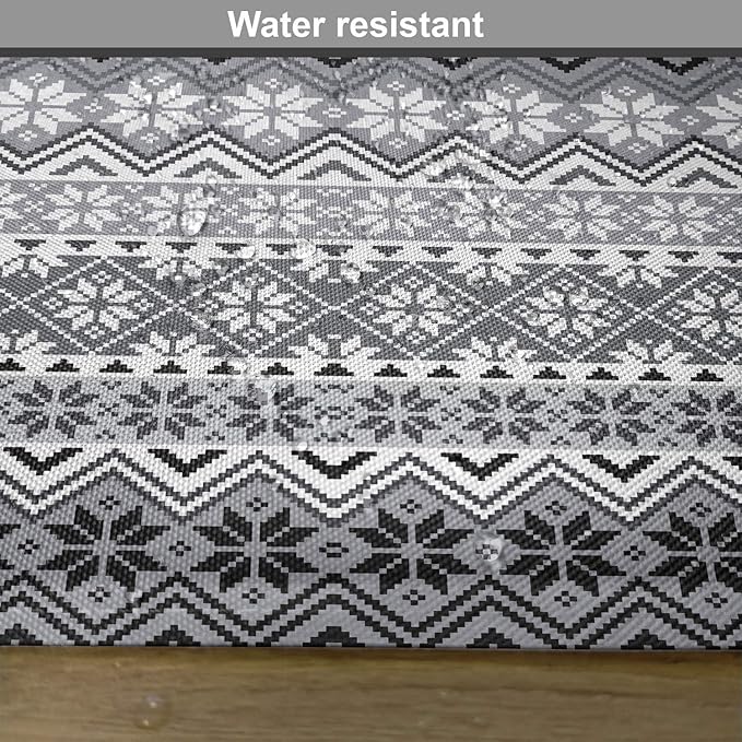 Ambesonne Grey Place Mats Set of 4, Nordic Snowflake Knit Patterns Scandinavian Motifs Traditional and Modern Print, Washable Fabric Placemats for Dining Table, Standard Size, Gray White