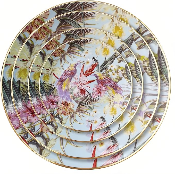 Porcelain Dinnerware Sets for 4 Bone Ceramic Dinner Plates Set 16 Piece Home Kitchen Dish Set Tableware for Celebration Wedding Family Gathering Christmas, Red/White, chun55
