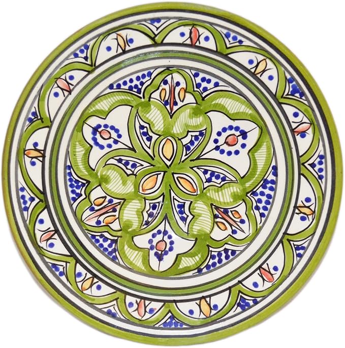 Treasures Of Morocco Ceramic Plates Moroccan Handmade Appetizer Tapas Serving Decorative 9 inches Round