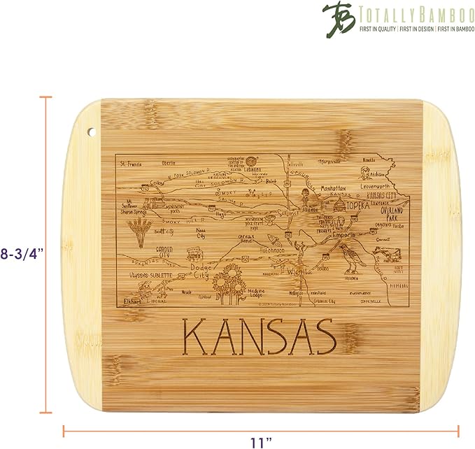 Totally Bamboo A Slice of Life Kansas State Serving and Cutting Board, 11" x 8.75"