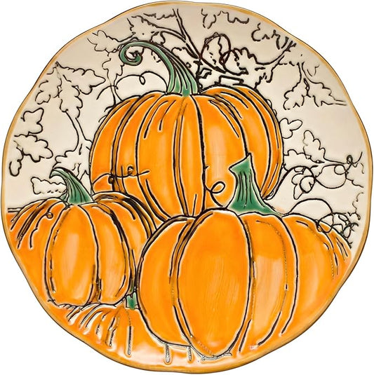 Blue Sky Clayworks Metallic Pumpkin Appetizer Plate, 6.02" D, Set of 4