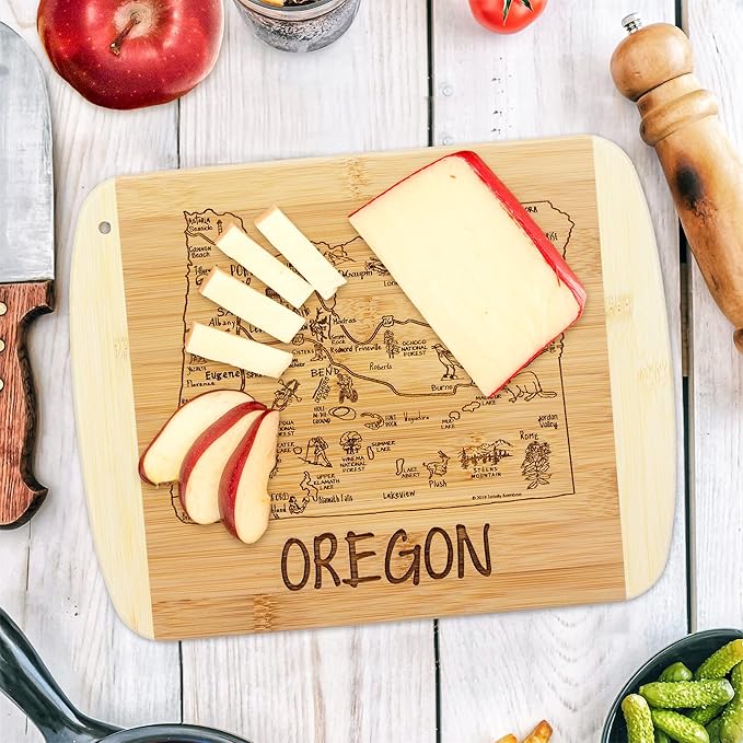 Totally Bamboo A Slice of Life Oregon State Serving and Cutting Board, 11" x 8.75"
