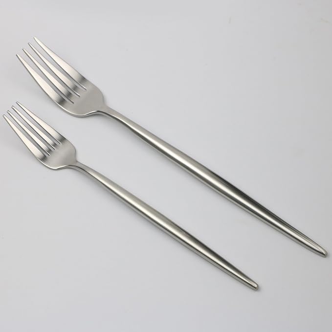 5-Piece 18/10 Stainless Steel Silver Flatware Set, Serive for 1, With Fork Spoons Knife Teaspoon Dessert Fork for Home Kitchen Restaurant Hotel