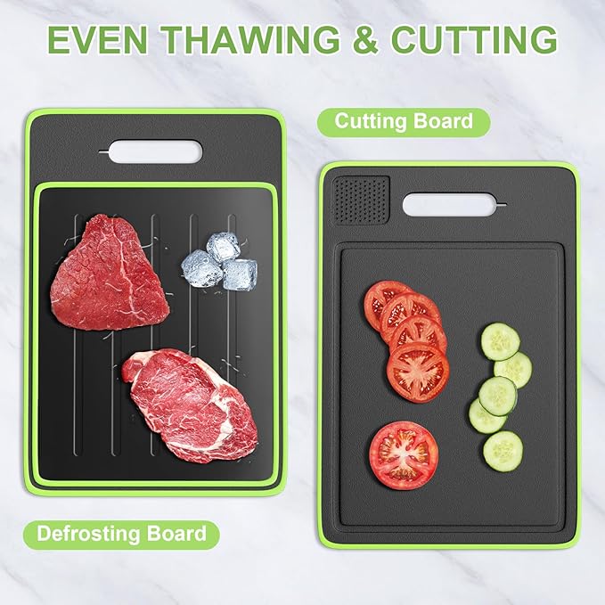 Grilling Prep and Serve Trays, Set of 4 Stackable Stainless Steel BBQ Trays with Cutting Board, Deep Marinating Container, Serving Platter for Plating Food, BBQ Prep Tub for Marinating Meats