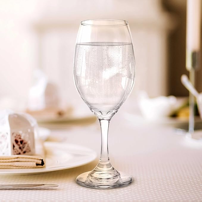 DISCOUNT PROMOS 10 Water and Wine Goblet Glasses Set, 12.75 oz. - Colombia made - Clear