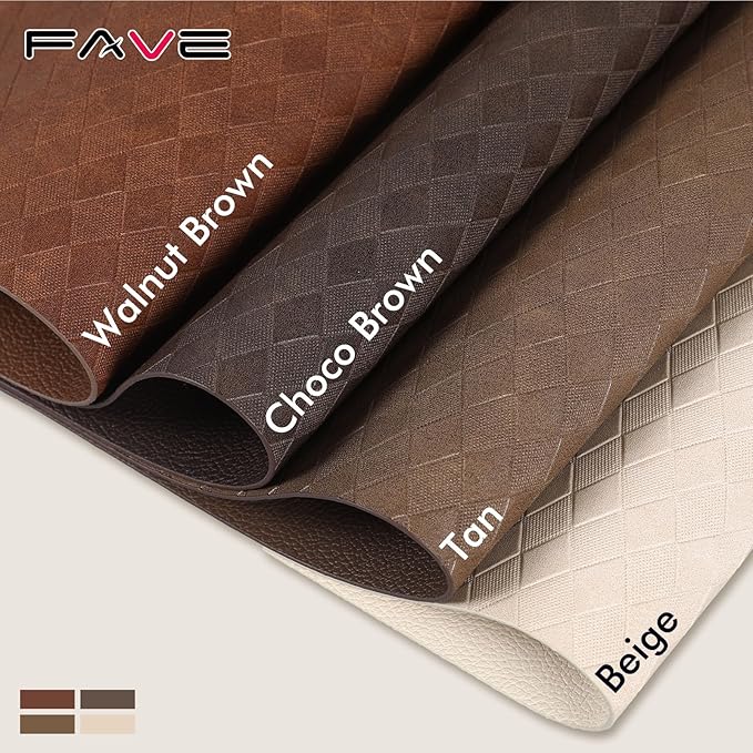 FAVE Faux Leather Place Mats Table Mats Set of 4 Heat Resistant Placemat for Kitchen Table Wipeable Placemats Fall Table Mats for Wedding, Banquet, Birthday, Party, Restaurant Decorations (Tan-4PCS)