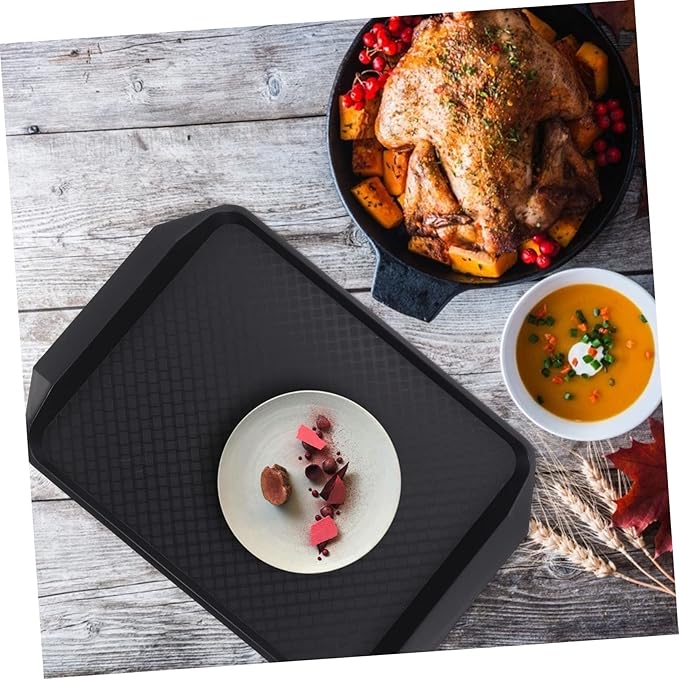 PRETYZOOM 1pc Multi-function Non-slip Serving Tray Capacity Food Storage for Snacks Fruits and Party Supplies for Restaurants Cafes and Home Use
