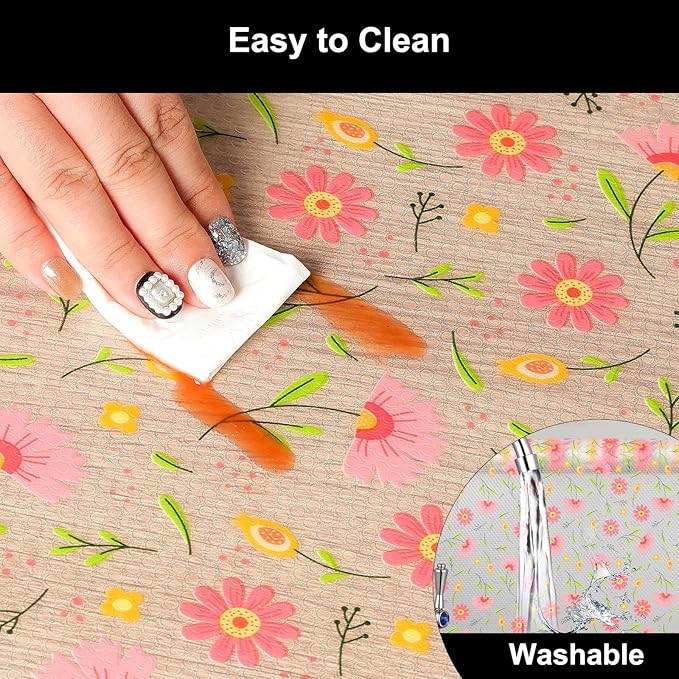 Cooyes Shelf Liner – Premium Non-Adhesive Cabinet & Drawer Liner for Kitchen – Waterproof Shelf Paper with Modern Pattern – Durable EVA Cabinet Mat – Easy to Cut (11.8" W x 236" L)