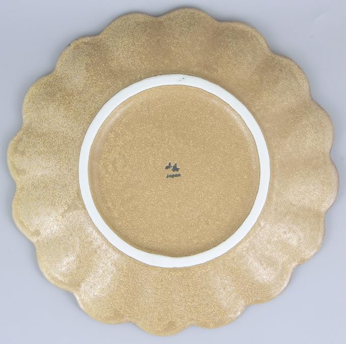 Mino Ware 555-0012 Kaneko-Kohei Linker Plate, Platter, Tea, Kneeling Flowers, Diameter 9.4 inches (24 cm), Curry Plate, Pasta Dish, Microwave Safe, Dishwasher Safe, Made in Japan