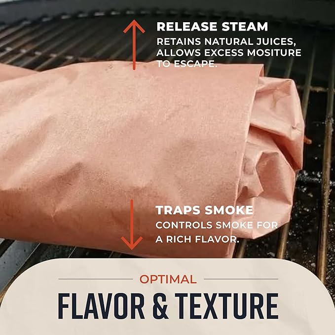 Bryco Goods Pink Butcher Paper Roll with Dispenser Box, 24" x 175' (2100”) Food-Grade Peach Butcher Paper for Smoker, BBQ, Grilling, Smoking Meat - USA Made - Unbleached, Uncoated and Unwaxed