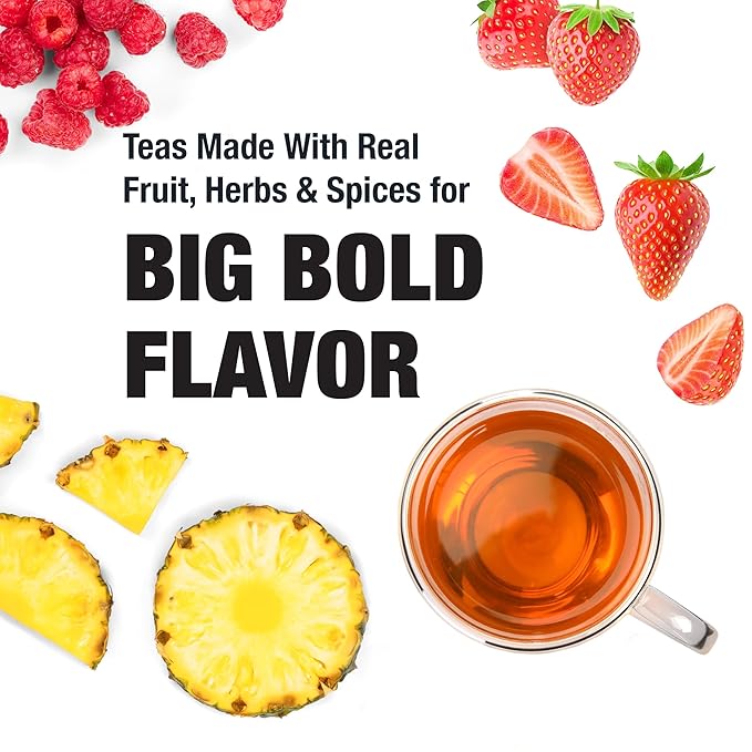 Tiesta Tea - Fruity Paradise, Loose Leaf, Strawberry Pineapple Green Tea, Premium Blend, Medium Caffeinated Green, Make Hot or Iced, Up to 250 Cups, 16oz Bulk Pouch & 4oz Refillable Tin Combo