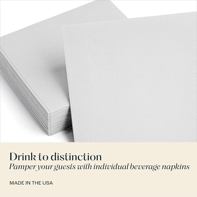 2000 Linen-Feel Beverage Napkins - Disposable Cocktail Napkins - Soft & Absorbant Elelgant Paper Napkins For Bar, Café, Restaurant Or Event