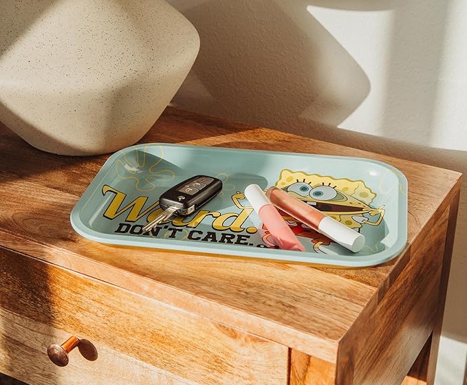 Silver Buffalo Spongebob Weird Don't Care 11.3" x 7.4" Tin Tray