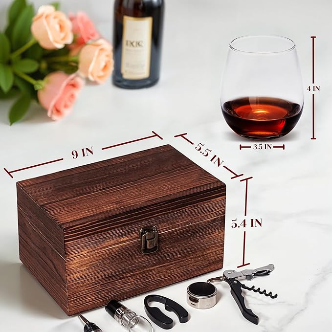 Custom She Asked Said Yes Bride Groom Wedding Engraved Set of 2 Stemless Wine Glasses and Accessories with Wood Box Design Your Own Personalized Gift for Him Her Couples
