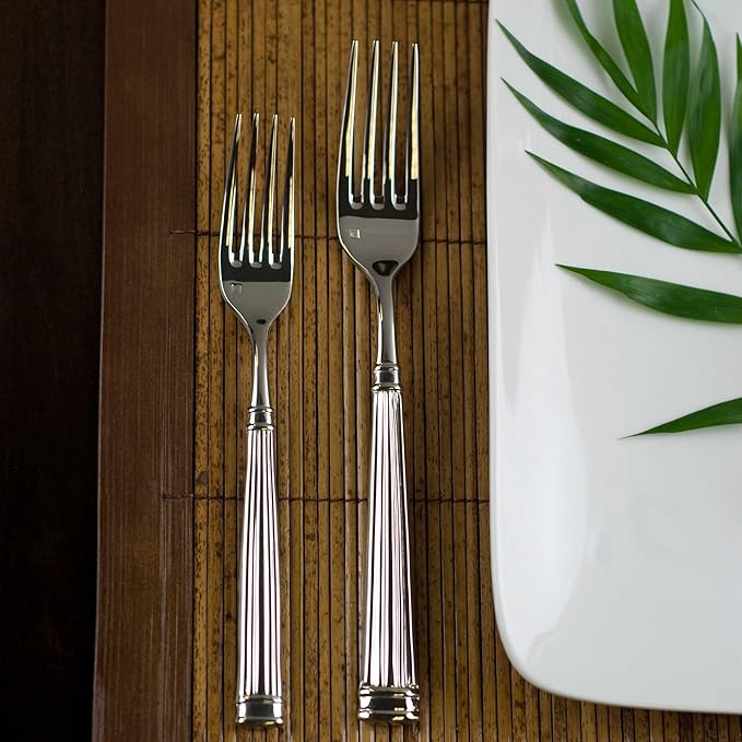 FORTESSA Doria 18/10 Stainless Steel Flatware, 20 Piece Place Setting With Table Knives, Forks and Spoons (Service For 4), Dishwasher Safe, Polished