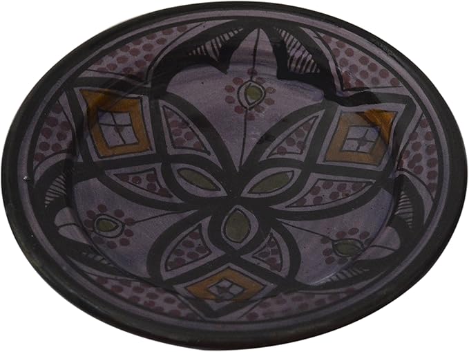 Moroccan Ceramic Plates Handmade Appetizer Tapas Serving Set Of Four Purple