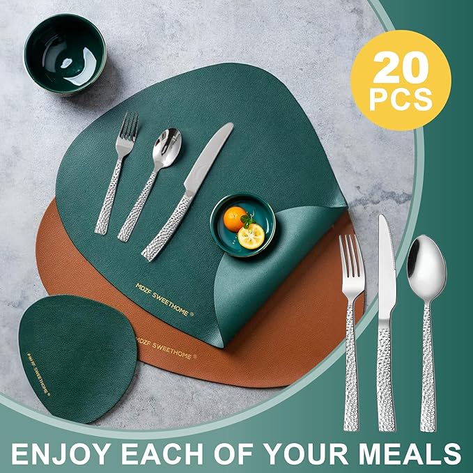 20-Piece Silverware Set, Heavy Duty Stainless Steel Flatware Set Service for 4, Cutlery Set, Mirror Finish, Dishwasher Safe
