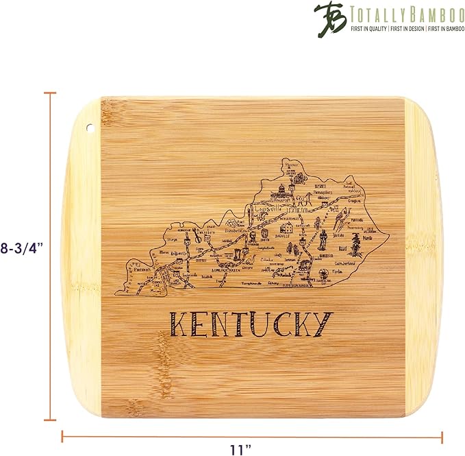 Totally Bamboo A Slice of Life Kentucky State Serving and Cutting Board, 11" x 8.75"