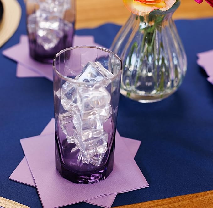 AMERICAN HOMESTEAD Cocktail Napkins - Premium 4.75"x4.75" Disposable Linen-Like Beverage Napkins - Bulk Square Party Bar Serviettes for Weddings, Parties, Events, and Daily Use - (Lilac -100 Count)