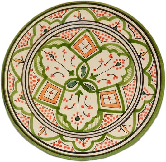 Ceramic Plates Moroccan Handmade Appetizer Tapas Serving Decorative 8 inches Round