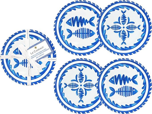Le Cadeaux Mediterraneo Set Of 4 Appetizer Plates 6.5"