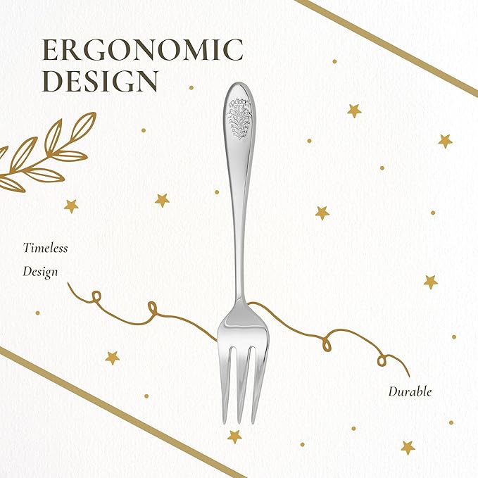 Spode Christmas Tree Serving Fork, Holiday Flatware for Your Favorite Christmas Dishes, 18/10 Stainless Steel Cutlery for Festive Table Settings, 10-Inch Dishwasher Safe Holiday Utensils